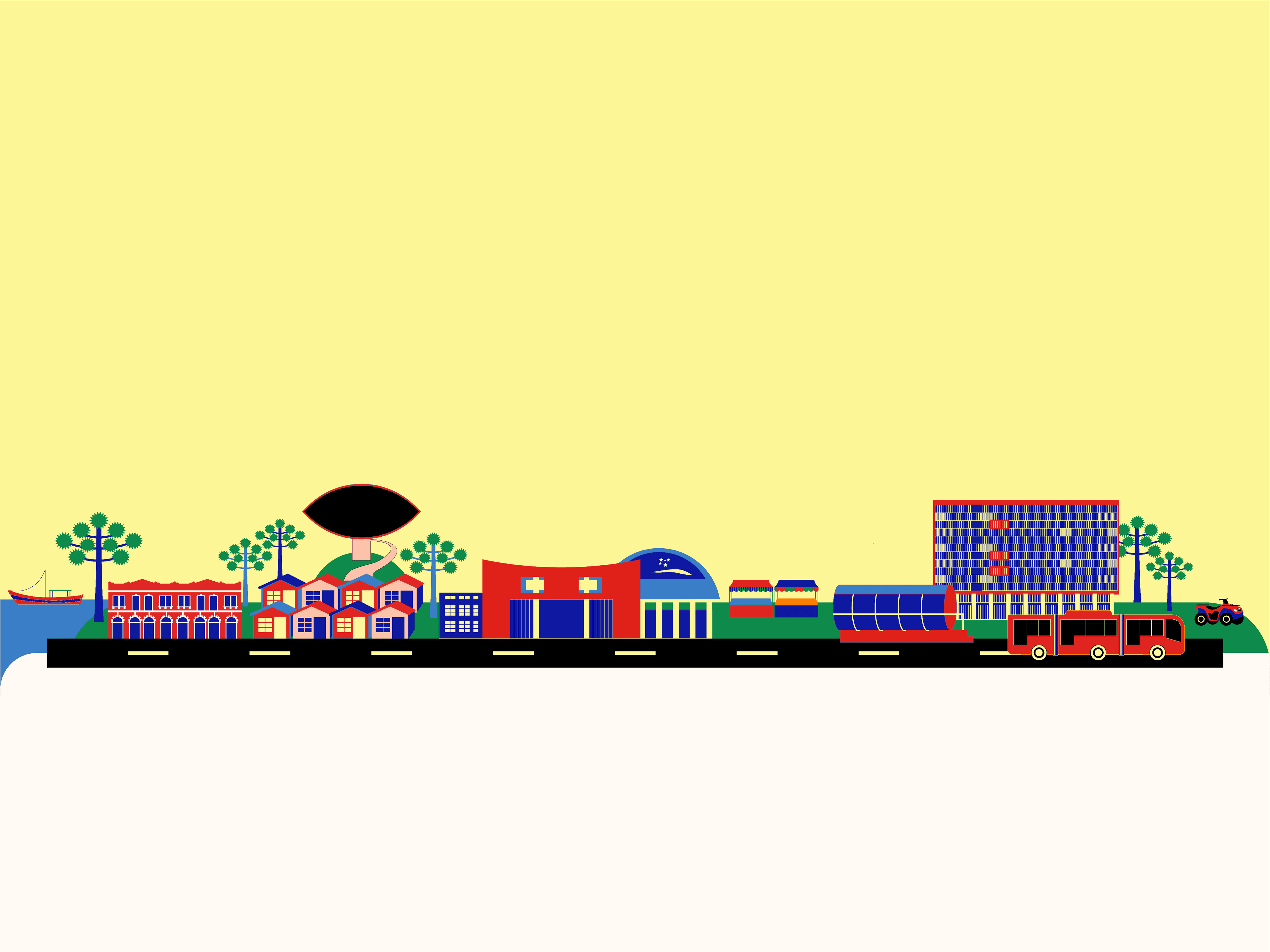 Ilustração de pontos turísticos e paisagens do Paraná
